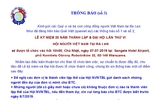 Thông báo (số 3) về Lễ kỷ niệm 20 năm thành lập và
Đại hội lần thứ VI của Hội người Việt Nam tại Ba Lan Thông báo (số 3) về Lễ kỷ niệm 20 năm thành lập và
Đại hội lần thứ VI của Hội người Việt Nam tại Ba Lan
