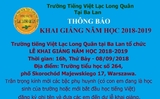 Thông báo Lễ khai giảng năm học 2018 - 2019 của Trường Tiếng Việt Lạc Long Quân tại Ba Lan Thông báo Lễ khai giảng năm học 2018 - 2019 của Trường Tiếng Việt Lạc Long Quân tại Ba Lan